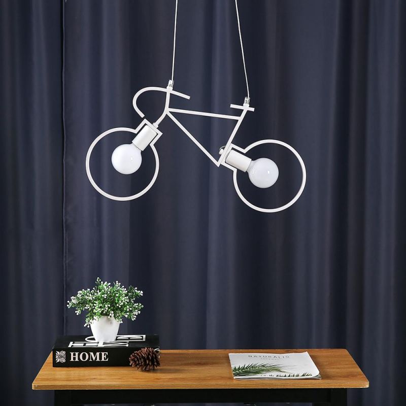 Industrial Pendant Lights Vintage Iron Bicycle Hanglamp for Bar Decor E27 Loft Round Pendant Light (WH-VP-65)