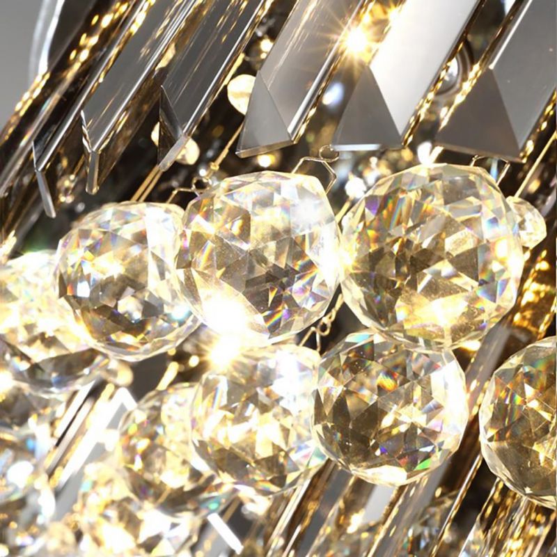 Luxury LED Ceiling Chandelier for Living Room Big Crystal Lamp Smoke Grey Crystal Ceiling Light (WH-CA-58)