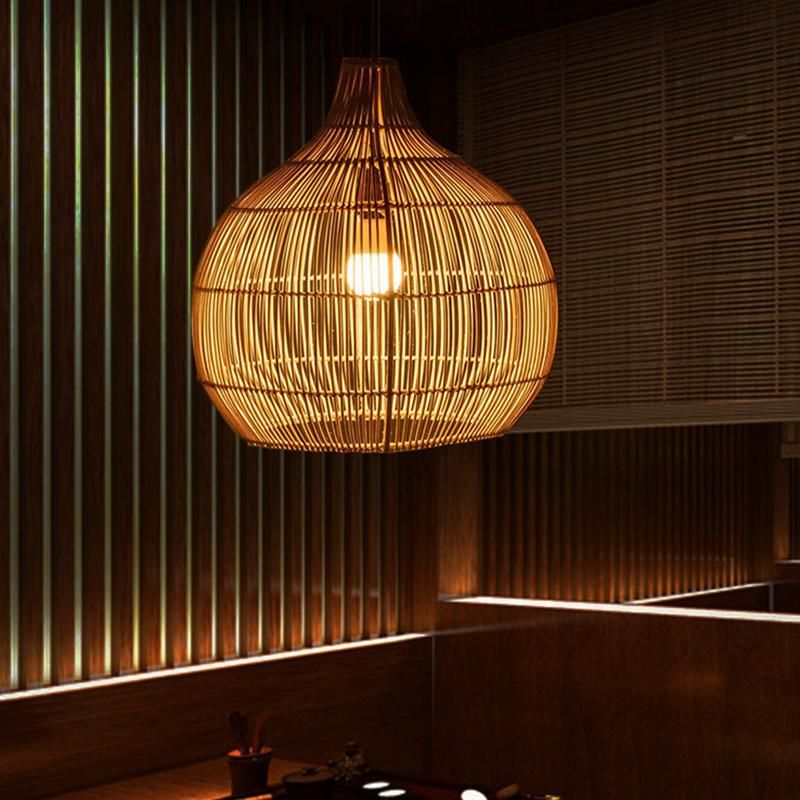 Vintage Rattan Pendant Lights Hand-Woven Rattan Hanging Lamp Lights for Living Room Decoration Light (WH-WP-23)