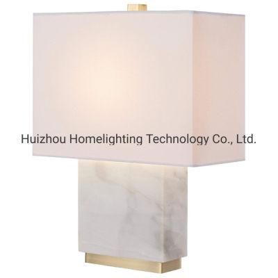 Jlt-16216 Brushed Brass Accent Marble Table Lamp for Living Room