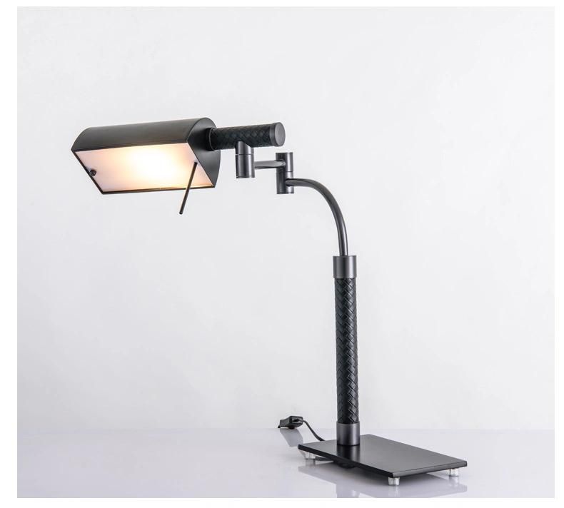 American Industrial Style Simple Creative Leather Desk Lamp Designer Style Study Bedroom Bedside Lamp Exhibition Hall Decorative Lamp