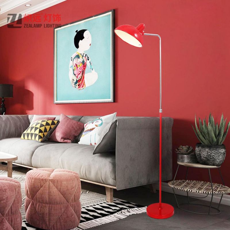 Indoor White Fabric Shade with Metal Floor Lamp