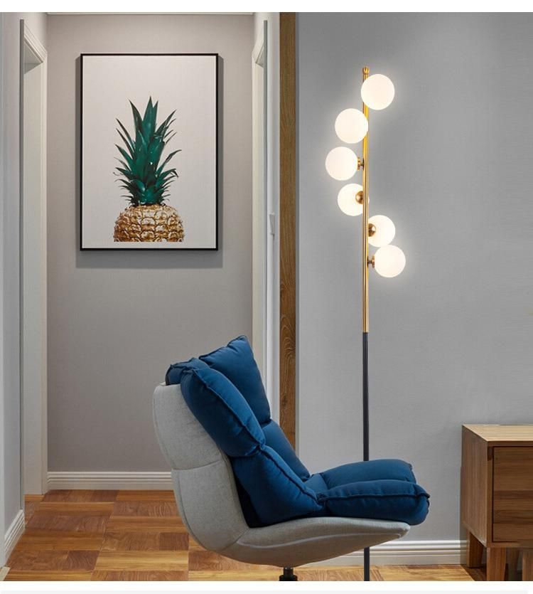 Scandinavian Post-Modern Light Table Lamp Living Room Bedroom Soft Lamp Personality Magic Bean Molecular Glass Marble Floor Lamp