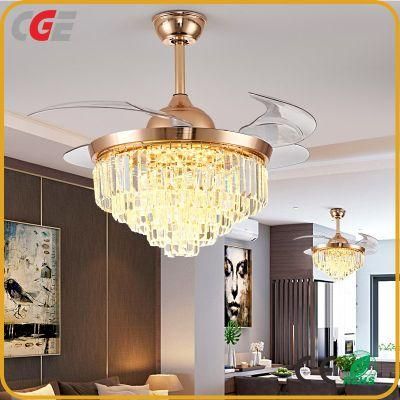 Wholesale LED Tricolor Dimming Chandelier Ceiling Fan for Living Room Bedroom Dining Room
