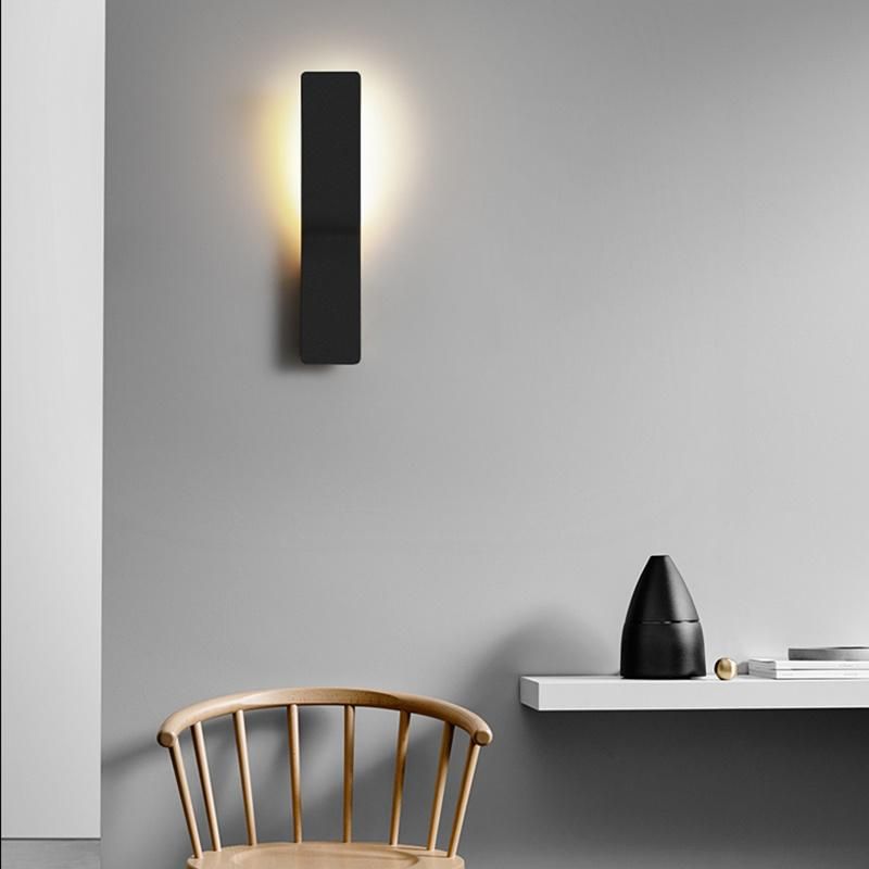 Minimalism Pure Color Black Concise Wall Lamp Living Room Lamp Bedside Lamp