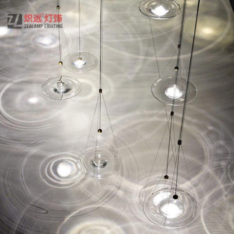 Nordic Chandelier Restaurant Lighting Bedside Hotel Ripple Glass Decorative Lamps