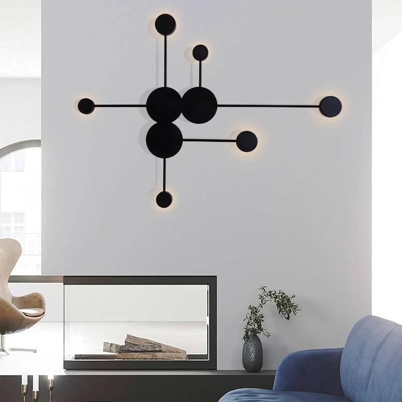 Modern Art 6 Heads Iron Wall Lamp for Living Room