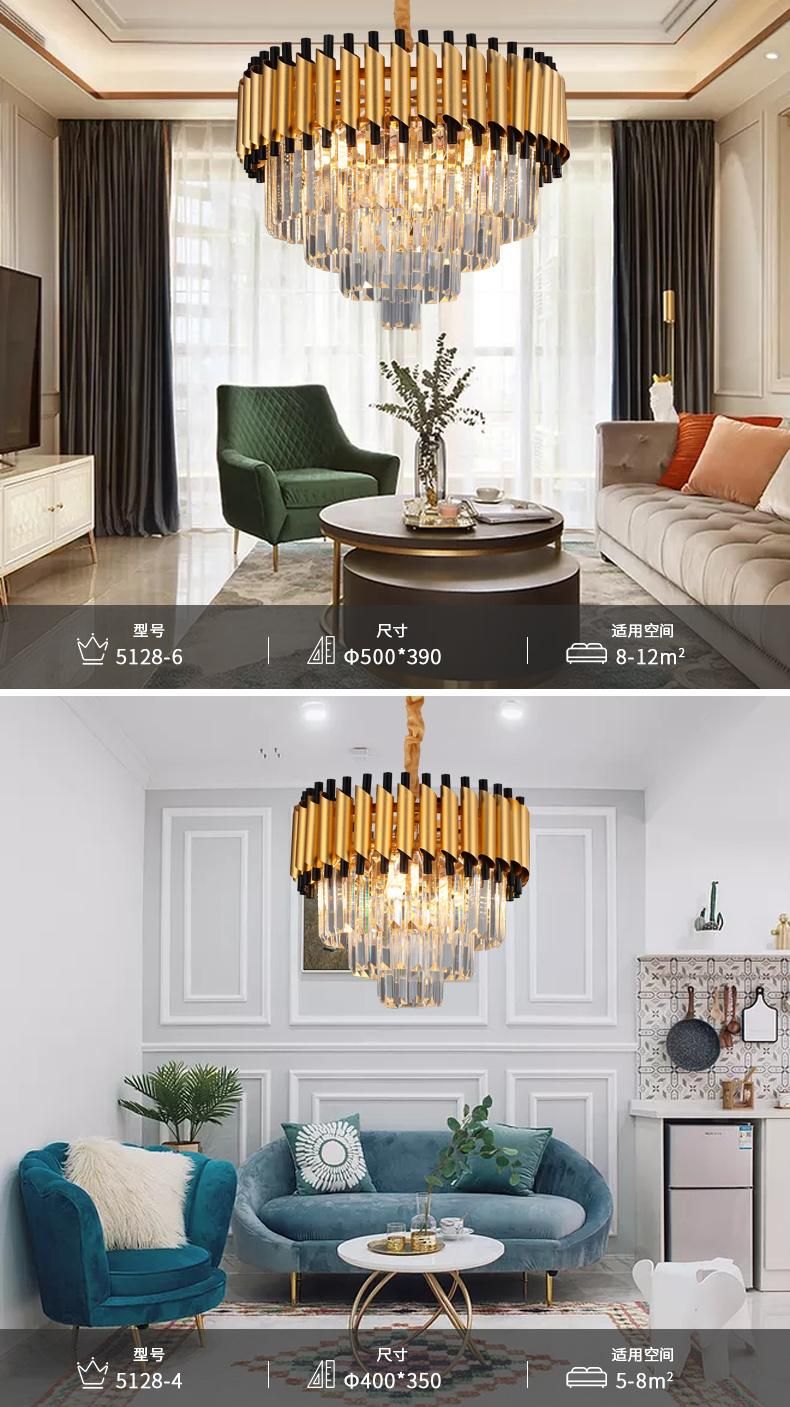 LED Modern Decorative Crystal Chandelier Ceiling Hotel Indoor Hanging Pendant Light