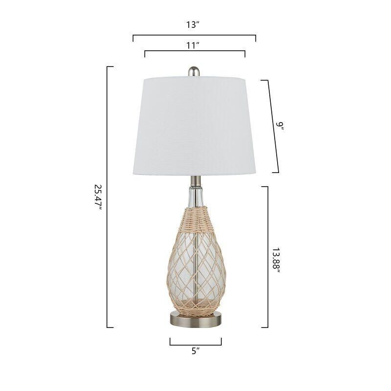 Home Decoration Lights Rattan Glass Desk Table Lamp for Hotel Office Bedroom