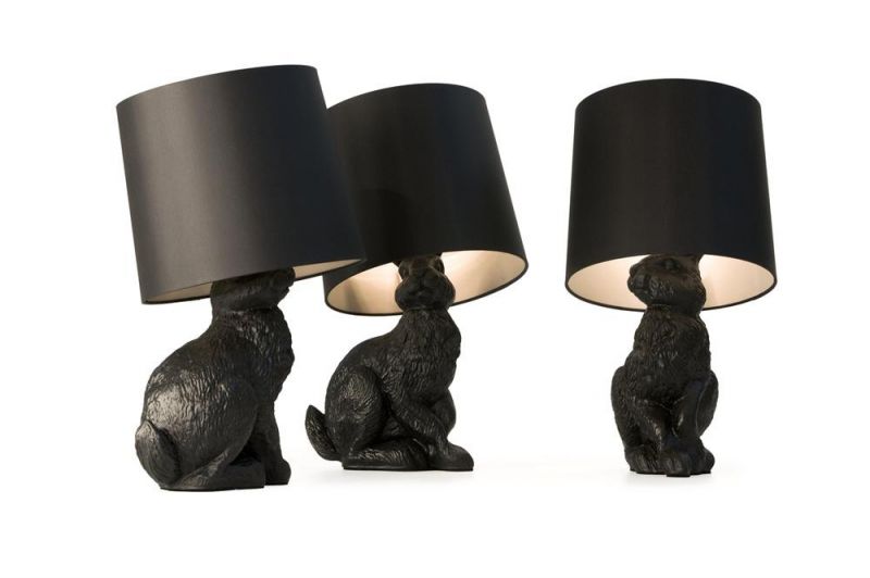 New Nordic Design LED Table Lamp Animal Night Lamp for Child Black Rabbit Desk Lamp