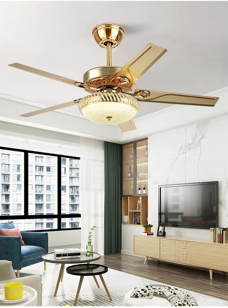 52inch 5 Blade LED Ceiling Fan with Light with Remote Control for Home AC Motor