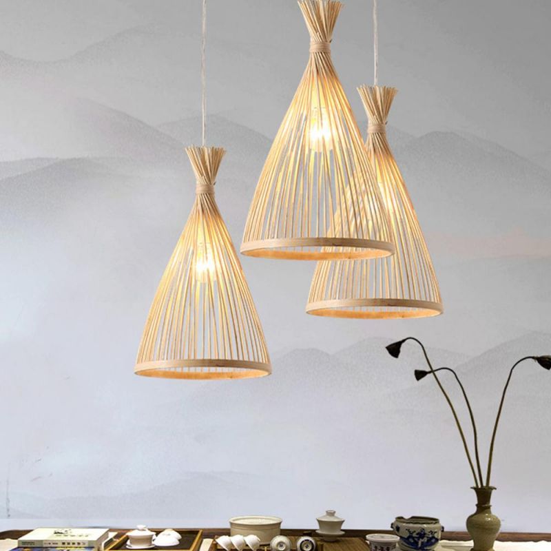 Handmade Bamboo Weaving Pendant Lights Art Retro Cafe Bar Lounge Light (WH-WP-42)