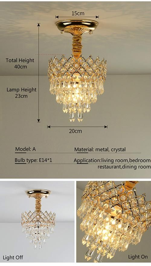 Home Lighting Crystal LED Ceiling Light 5W 10W AC90-260V for Aisle Corridor Decoration