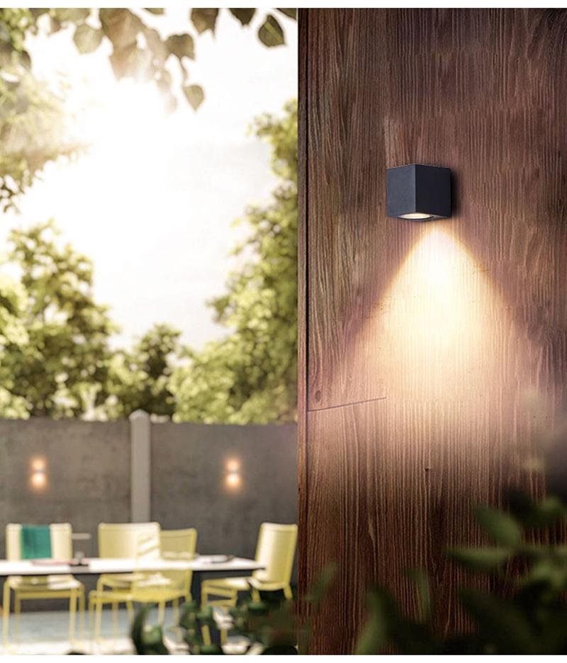 Modern Black Wall Light Rainproof Waterproof LED Outdoor Wall Lights Industrial White Wall Light