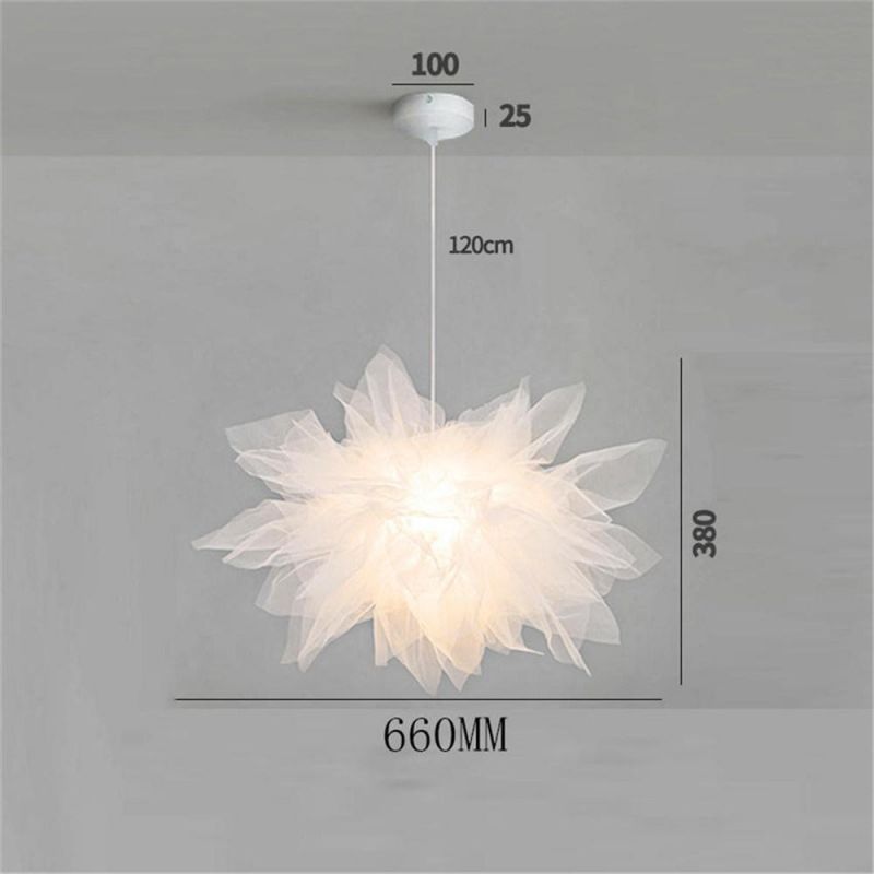 Romantic Lace Fabric Pendant Light Fixtures Pendant Lamp LED Hanging Lamp for Princess Living Room Bedroom Home Art Decor