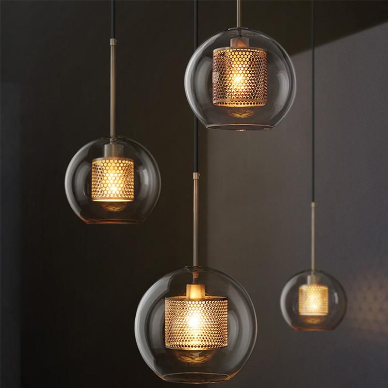 Industrial Pendant Lights Vintage Iron Hanglamp for Dining Room E27 Loft Glass Pendant Light (WH-AP-283)