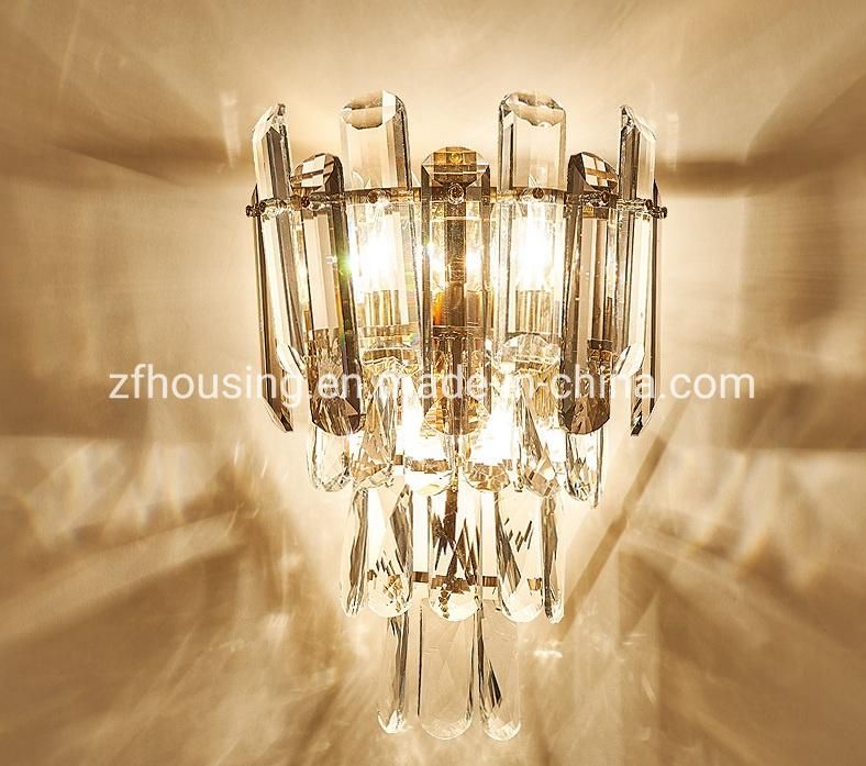 Antique Stair Gold Crystal Prism Fancy Hanging Wall Lamp Light Indoor
