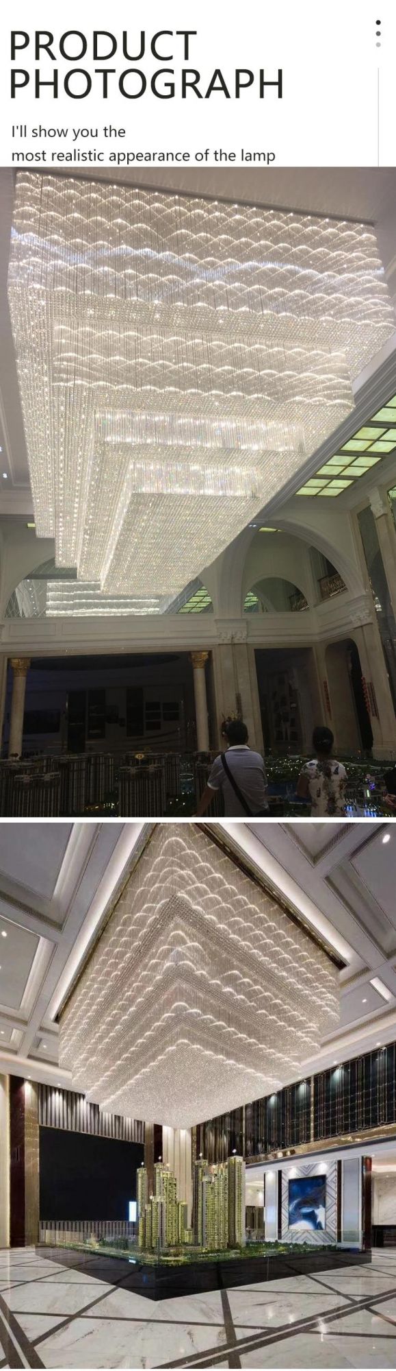 Luxury Business Center Banquet Villa Custom Project LED Chandelier Ceiling Light