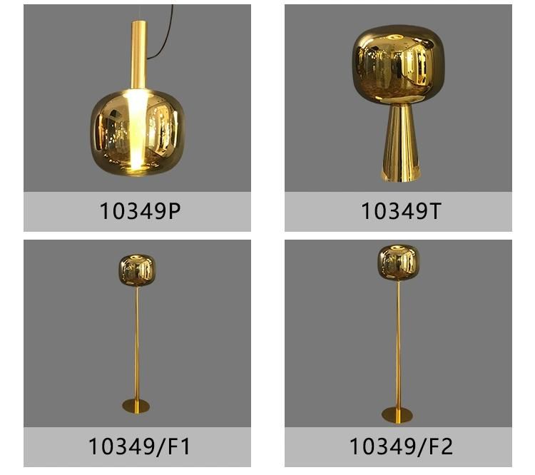 Pumpkin Golden Glass LED Floor Lamp