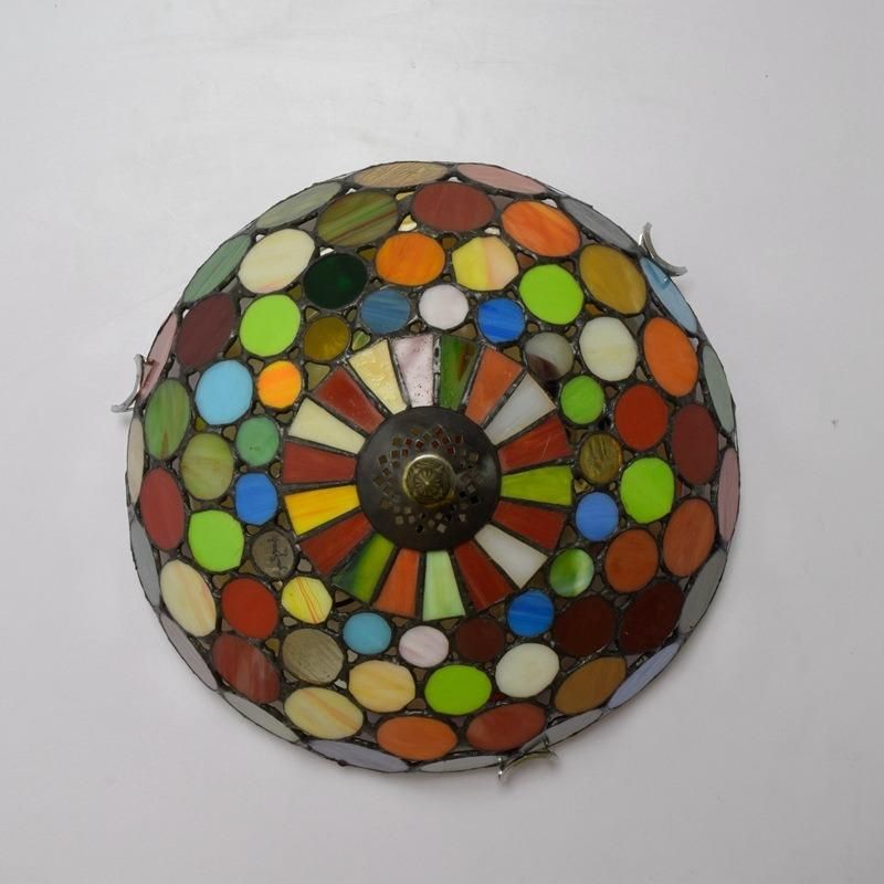 Creative Mediterranean Retro Tiffany Stained Glass Aisle Corridor Balcony Lobby Bedroom Bar Ceiling Lamp (WH-TA-34)