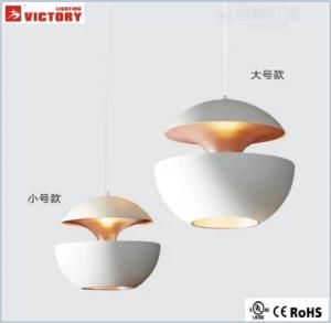 Round Modern 2lite White Metal Pendant Lamp