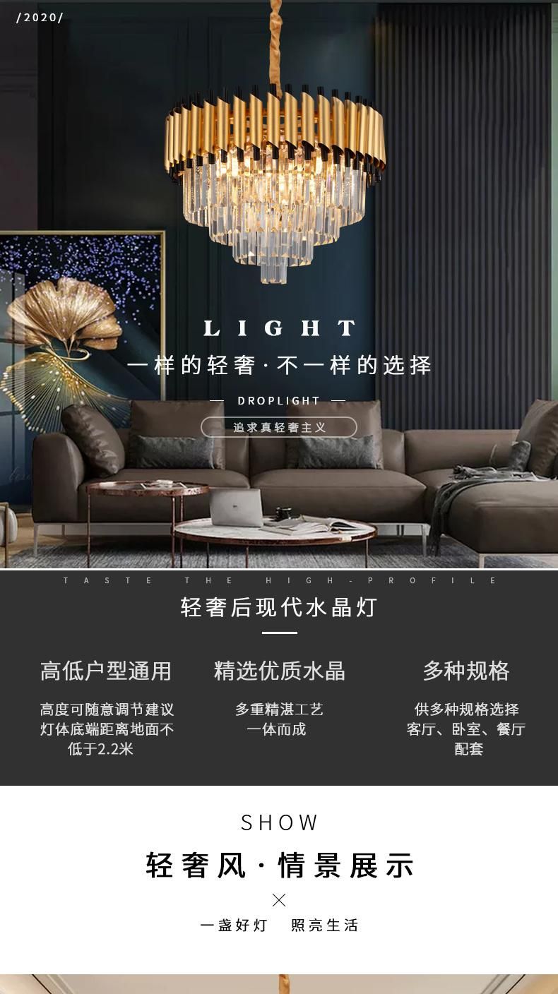 European Luxury Style Ornate Indoor Home Decoration Luxury Crystal LED Ceiling Chandelier Light