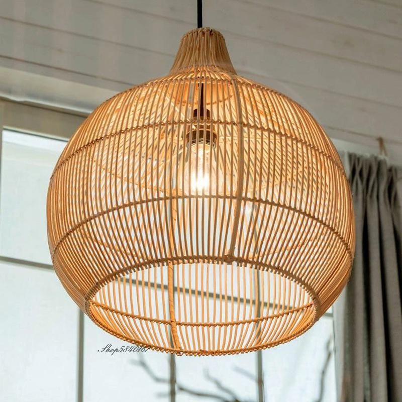 Vintage Rattan Pendant Lights Hand-Woven Rattan Hanging Lamp Lights for Living Room Decoration Light (WH-WP-23)