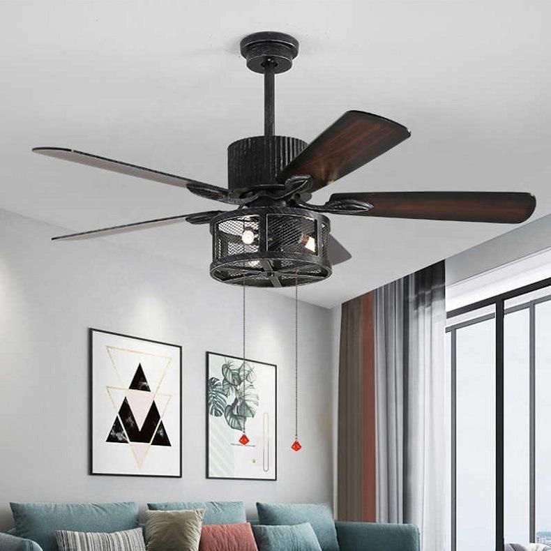 High Quality Plywood Air Cooling 52inch Decorative Diningroom LED Chandelier with Fan