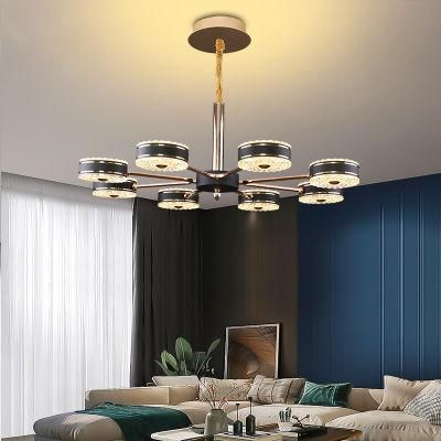 Dafangzhou 200W Light China Kitchen and Dining Room Lighting Supplier Light Brown Frame Color Crystal Chandelier Applied in Dining Room
