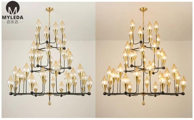 Hotel Lobby Decoration Customized Made LED Chandelier Lighting