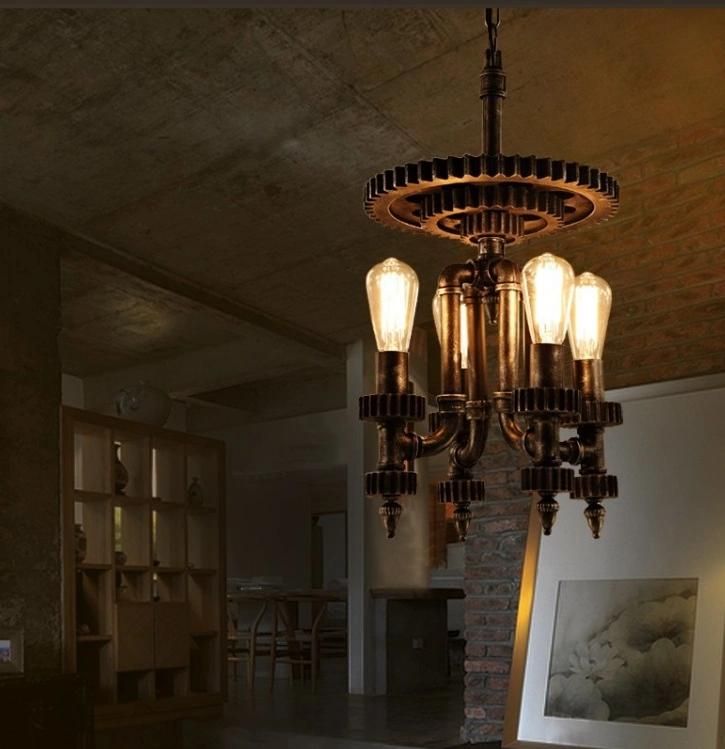 Retro Industrial Gear Pendant Light