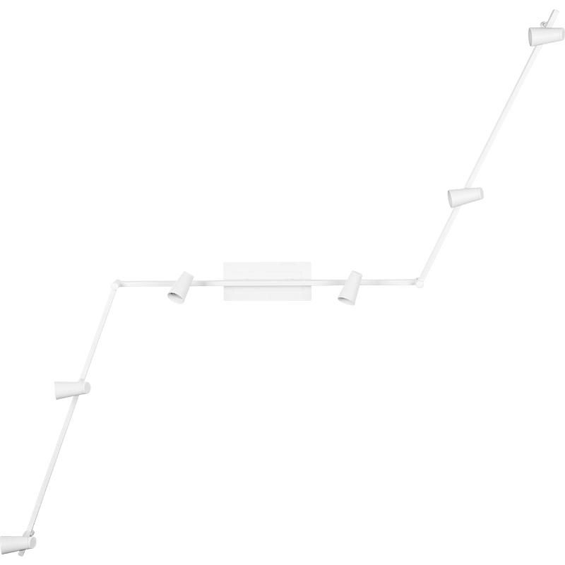 6-Light Flexible Track Lighting Rail Modern Directional LED Spot Ceiling Light Fixture GU10 Base for Living Room, Dining Room Bedroom Kitchen (All Matt White)