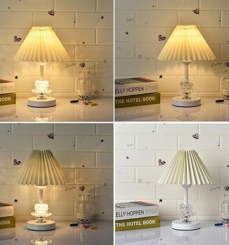 Cross-Border Personalized Eye Protection Desk Lamp Modern Simple Glass Korea Kd Girl Small Night Lamp Creative Decorative Gift Lamp