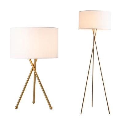 Home Decoration Standing Lamp European Contemporary Chrome Tripod Floor Lamp for Hotel Table Lamp