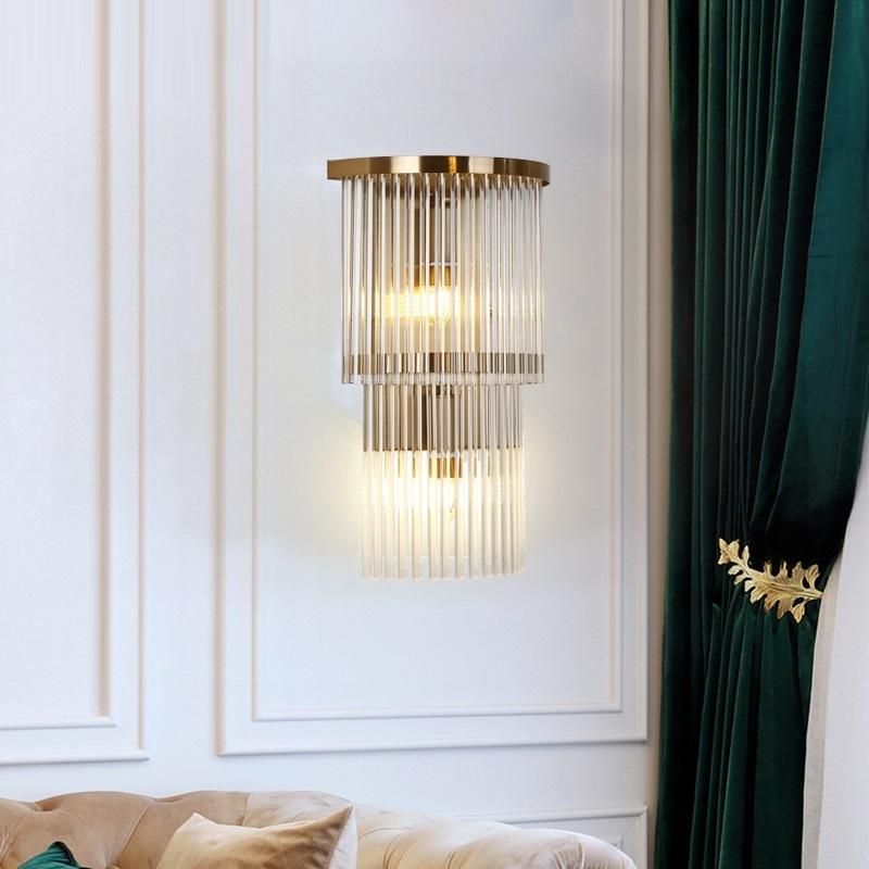 Postmodern Minimalist Nordic Light Luxury Crystal Wall Lamp Bedroom Bedside Lamp Living Room TV Background Wall Aisle Lamps