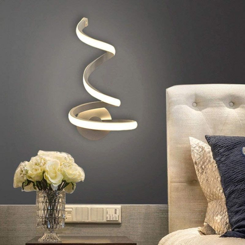 Bedside Room Bedroom Creative Wall Mount Wall Lamp Decor Arts LED Spiral Light (WH-OR-107)
