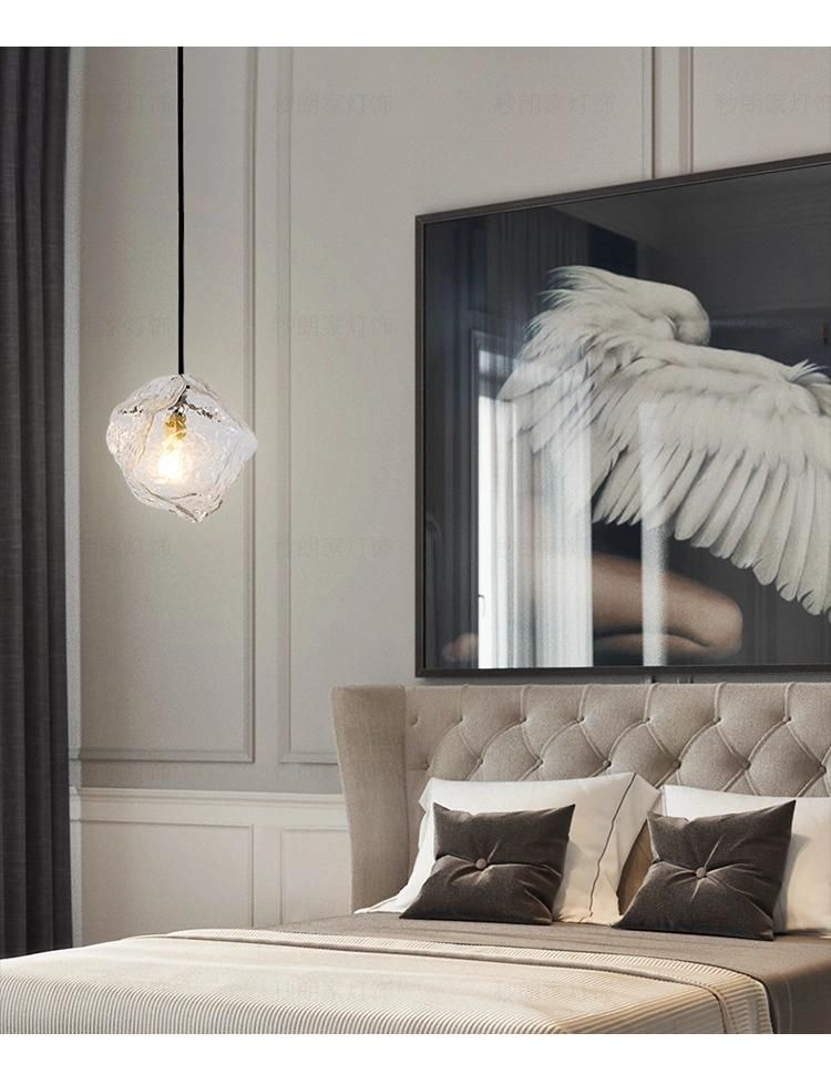 Modern LED Pendant Lamp Living Dining Room Bedroom Decoration Glass Stone Pendant Light (WH-GP-80)