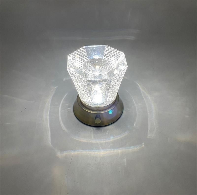 High-End Diamond Crystal Atmosphere LED Night Light Creative USB Charging Crystal Bedside Lamp Drawing Room Atmosphere Lamp