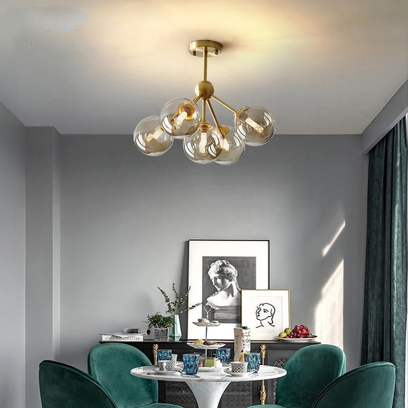 Bulb Modern Style Hotel Lobby Chandelier Bedroom Restaurant Pendant Lamp