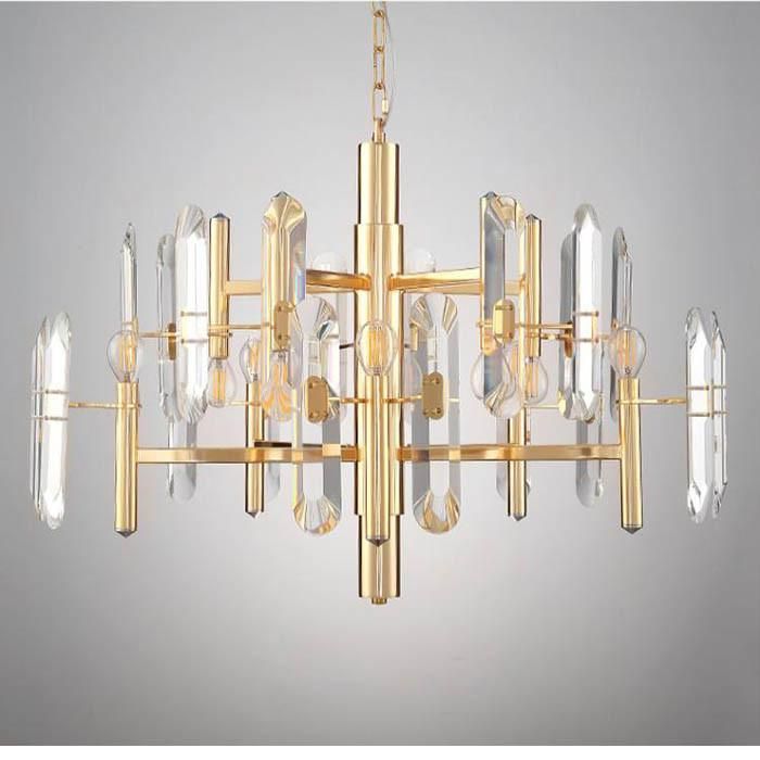 Postmodern Nordic Light Luxury Villa Simple Living Room Duplex Floor Design Soft Decoration Home Exquisite Crystal Art Chandelier