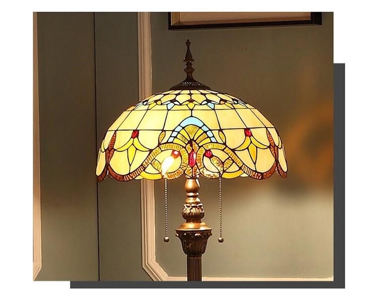 Yixuan European and American Baroque Creative Warm Color Bedroom Living Room Study Floor Lamp Remote Control Retro Vertical Table Lamp