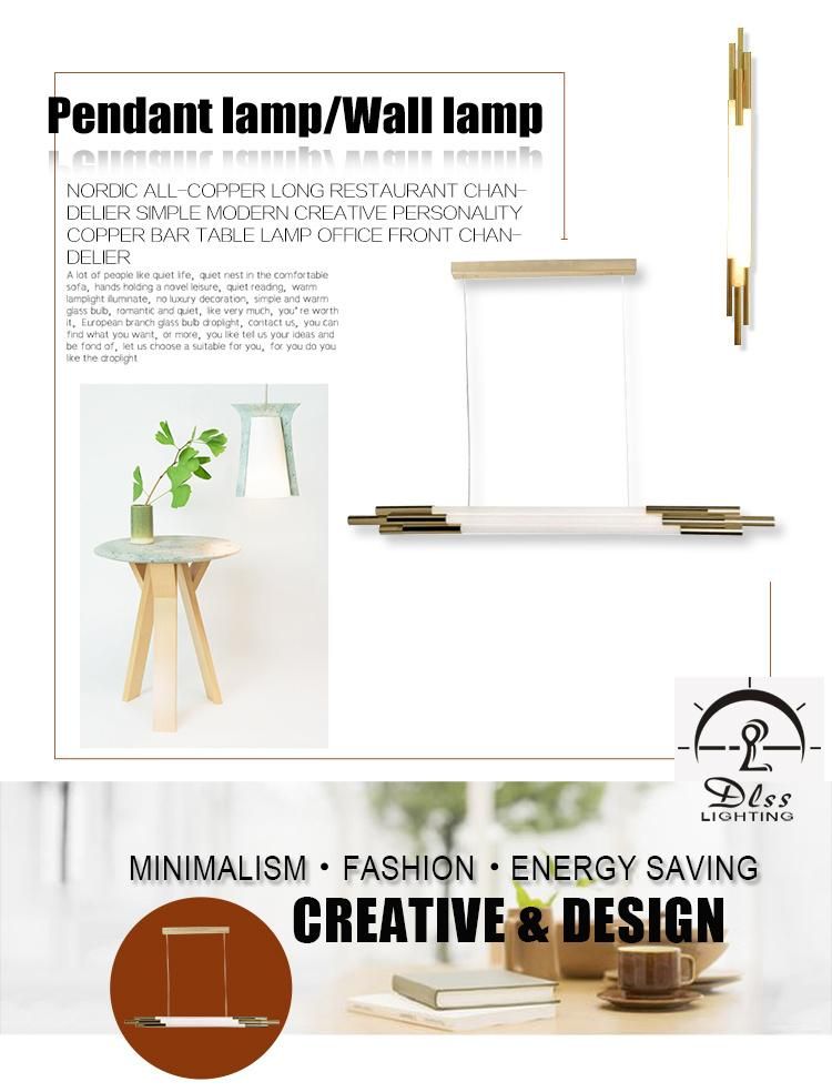 New Product Modern Dining Room Lighting Glass Tube LED Pendant Light