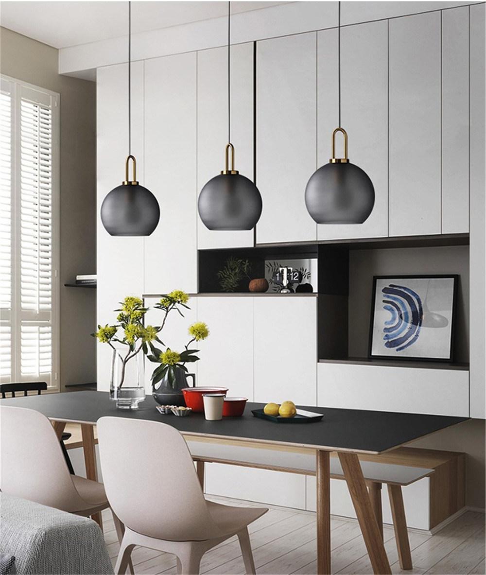 American Retro Decor Glass Pendant Lights Industrial Loft Bedroom Kitchen Hanging Lighting Art Smoke Glass Suspension Lights