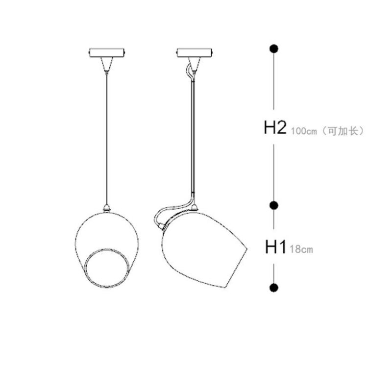 Nordic Glass Pendant Lights Pineapple Light Restaurant Bedroom Pendant Light Bedside Bar Suspension Lamp (WH-AP-115)
