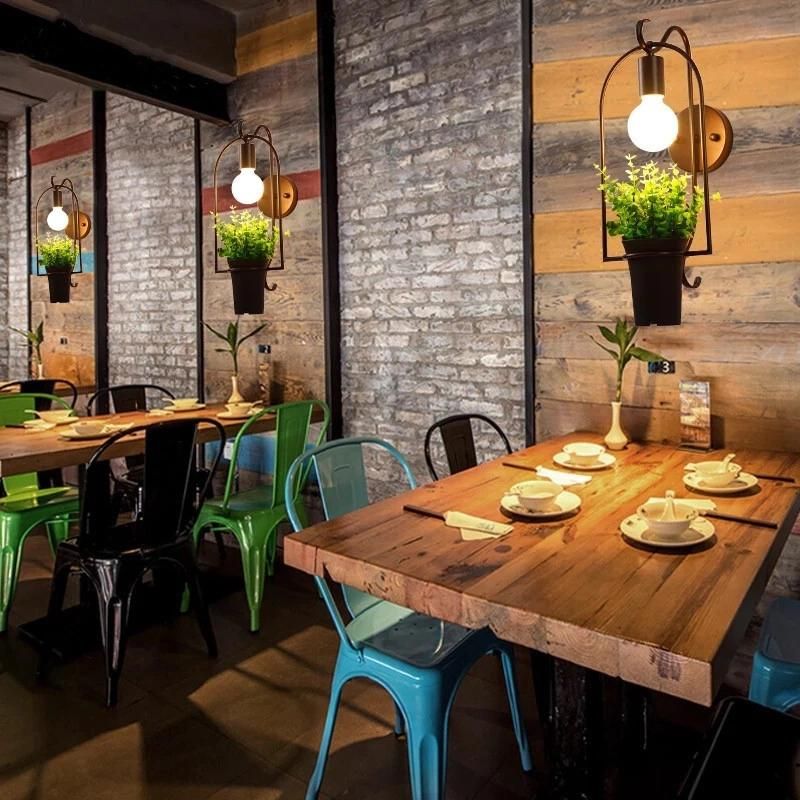 Nordic Wall Lamp Industrial Vintage Iron Metal Plant Wall Lamp (WH-OR-177)