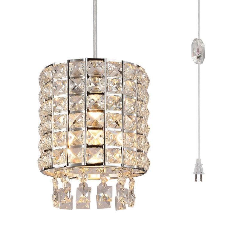 Amazon Hot Sale Crystal Cylindrical Dining Room Living Room Decorative Chandelier