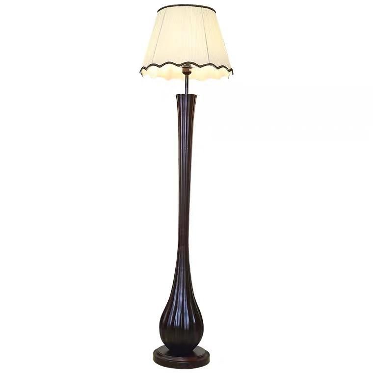 Chinese Floor Lamp American Country Bedroom Study Bedside Lamp Living Room Hotel Lobby Wooden Vertical Floor Lamp