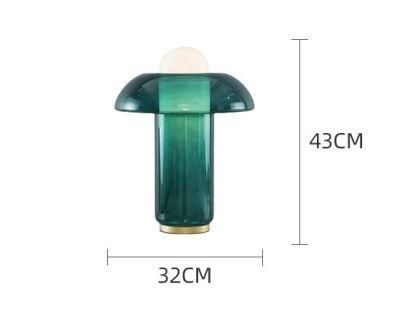 The Green Glass Desk Lamp Creative Study of The Post-Modern Simple Living Room Bedroom Bed Head Atmosphere Designer Personality Lamp