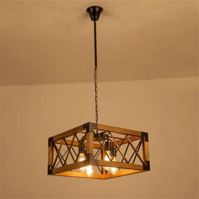 Vintage Loft Wood Chandelier Living Room Bedroom Dining Room Light Pendant Lamp (WH-VP-135)
