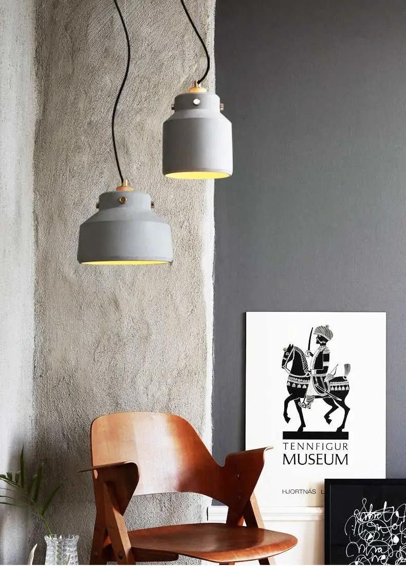 Loft Antique Pendant Lights Staircase Home Rikard Scandinavian Unique Cement Pendant Light (WH-AP-353)